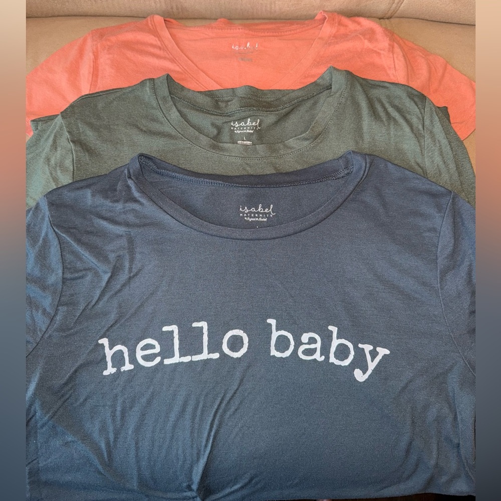 Isabel Maternity by Ingrid & Isabel 3Pc Maternity Tees Large